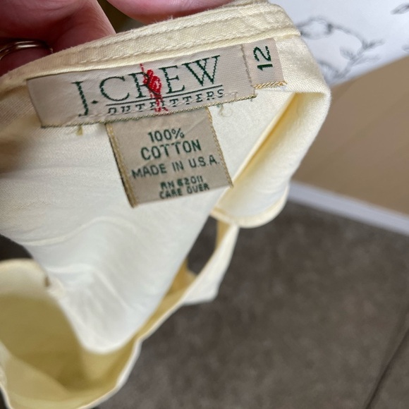 J Crew Womens Tank Shirt Button Side Ivory Cream Cotton Size 12 - Picture 3 of 4